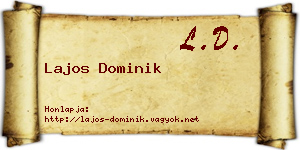 Lajos Dominik névjegykártya